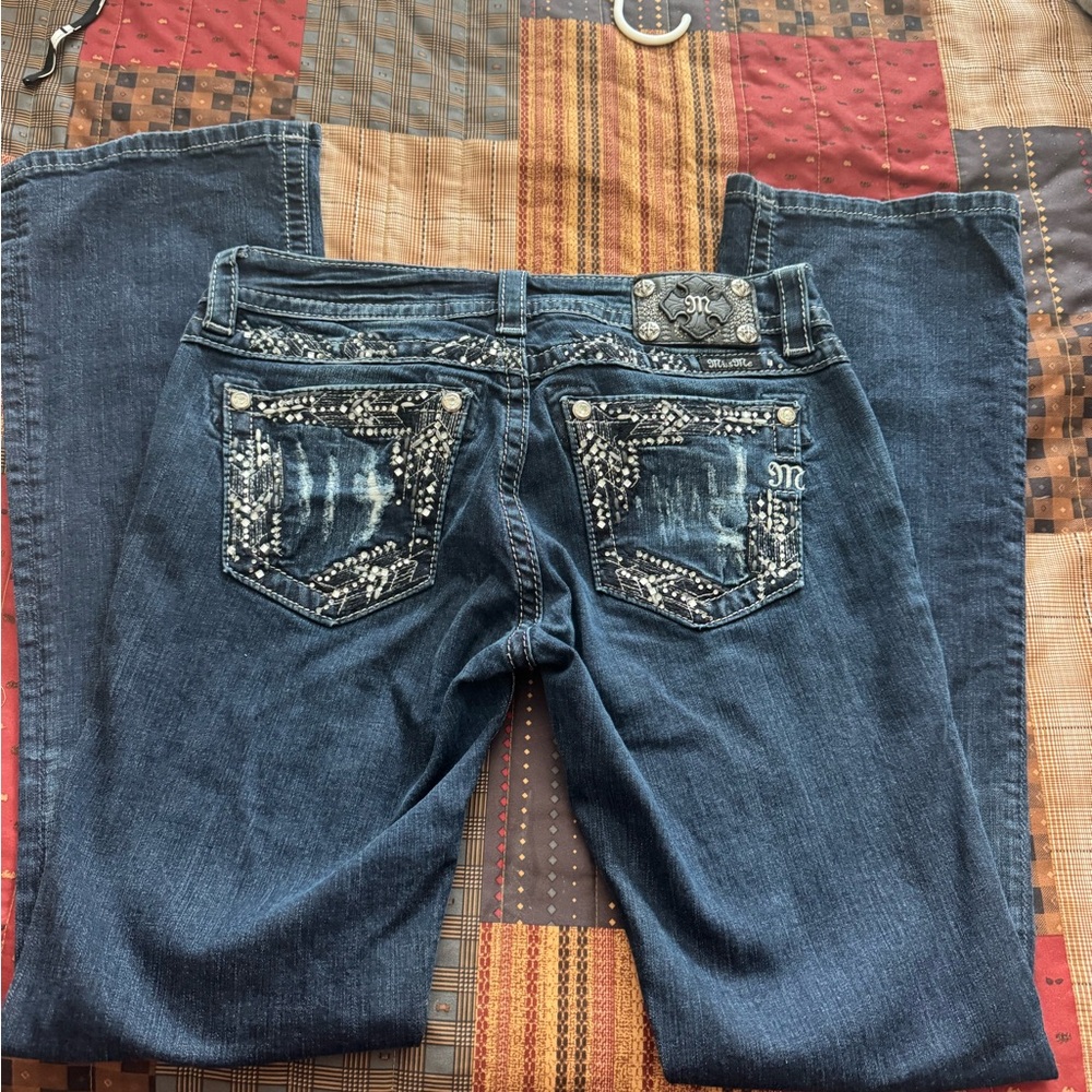 Women's Blue Embellished Jeans